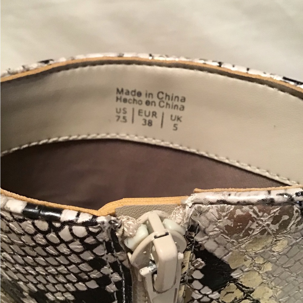 Aldo Snake Print And Metallic Gold Pointed Toe Hi… - image 5